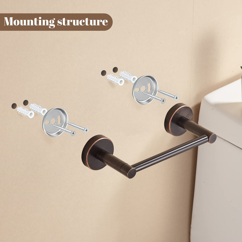 Bronze Toilet Paper Holder Towel Ring,Oil Rubbed Bathroom Hardware Set,Hand Towel Holder Wall Mount Tissue Roll Holder with Double Post Bath Accessories SUS304 Stainless Steel 2pc Oil Rubbed Bronze 2 Pieces