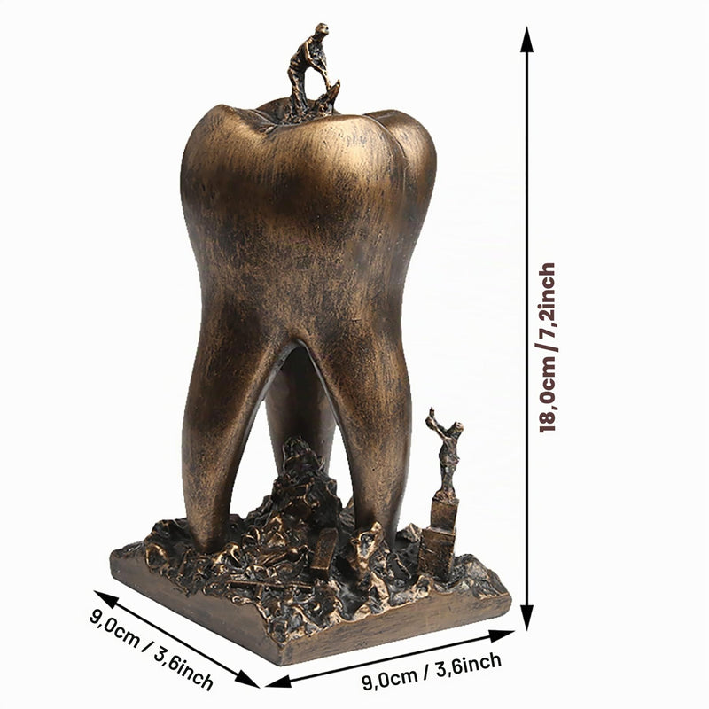 Dentist Gifts, Desk for Dental Practices and Dental Hygienists, Copper | Tooth model made of environmentally friendly resin, robust & decorative. Ideal for dental practices, hygienists & as a gift. Teeth Brown