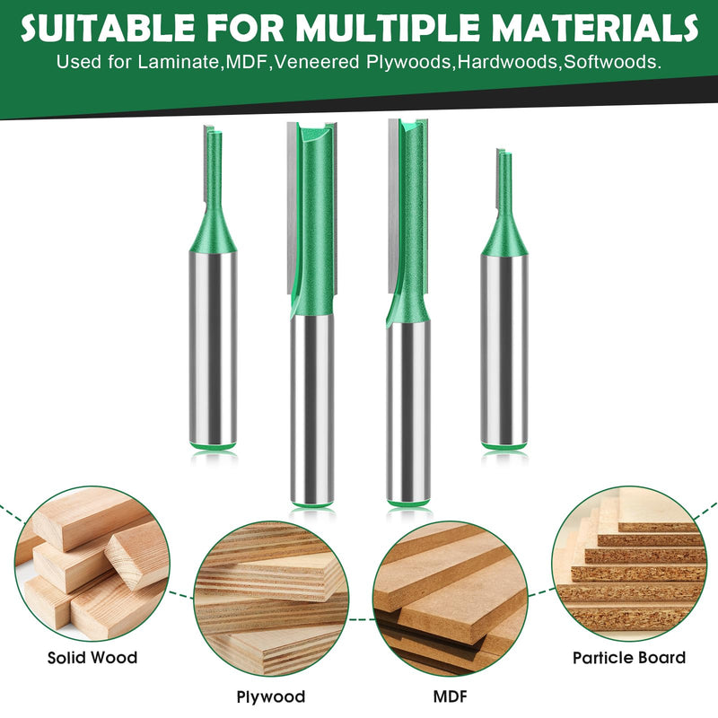 Milling Cutter for Router Set Groove Cutter 8 mm Shank 6 Pieces Router Bits Wood Cutter 3 mm 4 mm 5 mm 6 mm 7 mm 8 mm Groove Cutter Wood Router Accessories Milling Drill Bit Drill Bit for Wood Cutting Groove Milling