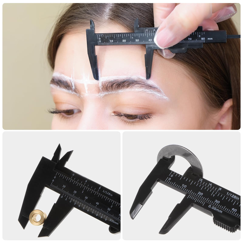 QUARKZMAN Vernier Caliper 80 mm / 3in/3 Inch Plastic Metric / Inch Black Pack of 10 | Mini Plastic Vernier Caliper Calliper Portable Ruler Measuring Tool