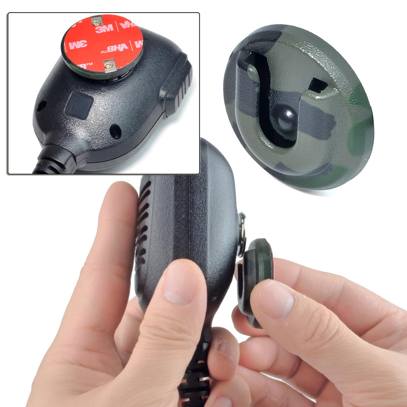 HYS Universal Mobile Radio Microphone Mic Hanger Holder Mount with Adhesive, Mic Hang Up Clip for CB/Ham Radio/Marine Microphones with Round Knob (Green) Green