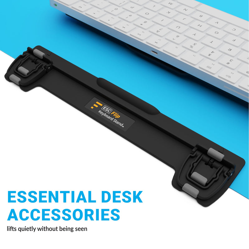 ESC Flip Computer Keyboard Stand for Desktop, Tilted Adjustable Keyboard Riser, Ergonomic Keyboard Accessories for Office, for Flat-Back Keyboard Only