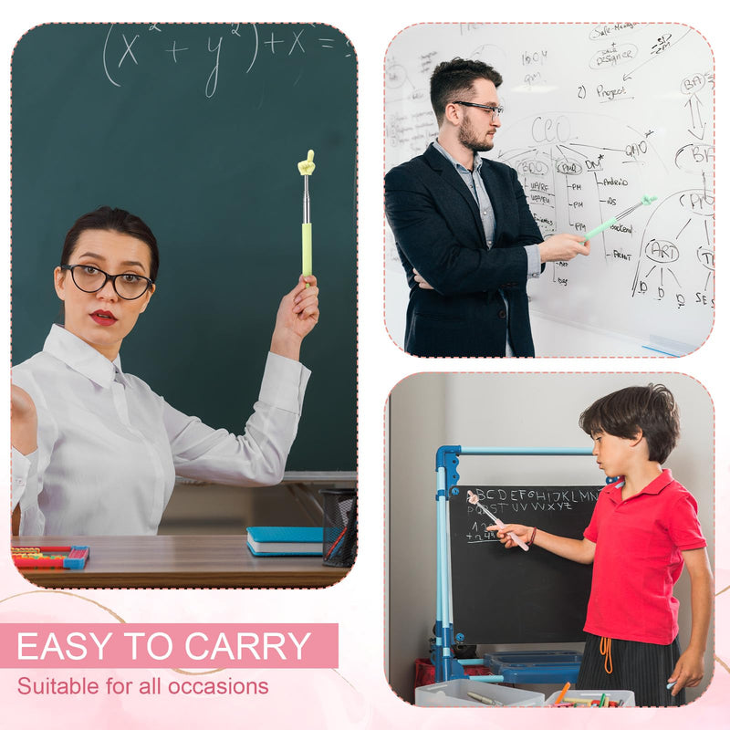 5 Pcs Telescopic Teachers Pointer, Extendable Hand Pointer Stick, Mini Retractable Classroom Pointers for Teachers Presenters and Educators (Blue+Green+Yellow+Pink+Purple)