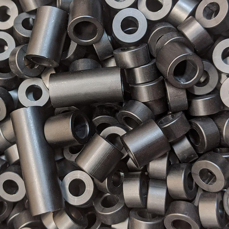 Aluminum Spacer Black 3/4" OD x 3/8" ID x Choose Your Length, Round Spacer Unthreaded Standoff Bushing Plain Finish, Fits Screws Bolts 3/8" or M10 by Metal Spacers Online (2" Length, 10 Pack) 2" Length