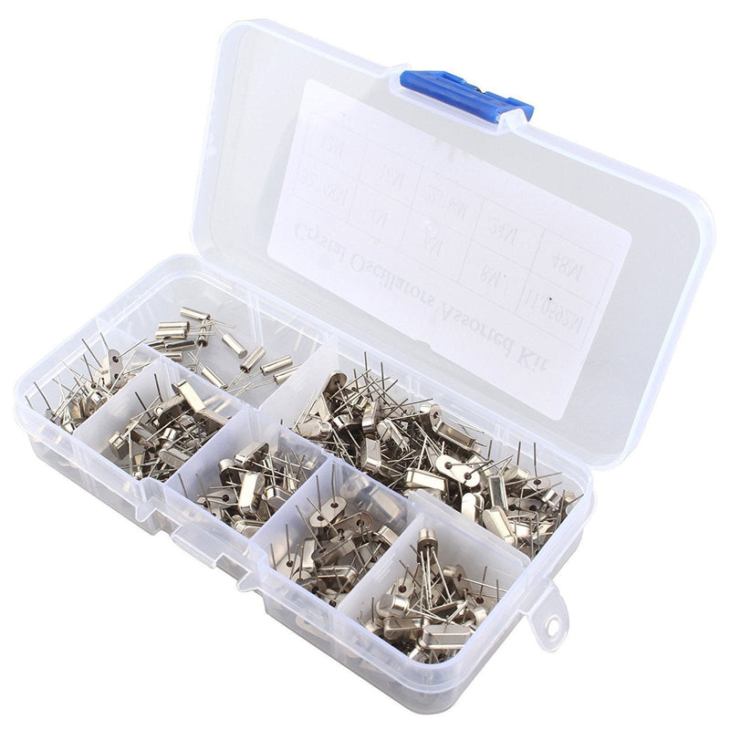 DollaTek 200PCS 10Value 32.768KHz ~ 48MHz DIY Quartz Crystal Oscillator Assorted Kit Assembly with Plastic Box