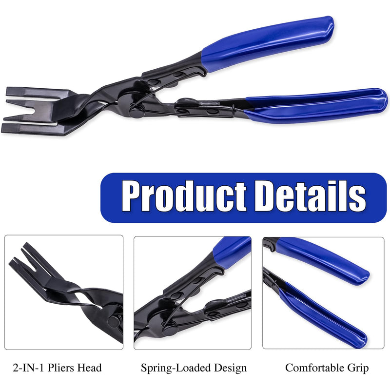 1PCS Car Clip Pliers Tool, Panel Clip Pliers Set Fastener Remover, Auto Retainer Clip Trim Rivet Removal Tool, Auto Door Car Upholstery Trim Clip Removal Tool (Blue) Blue / Clip Plier