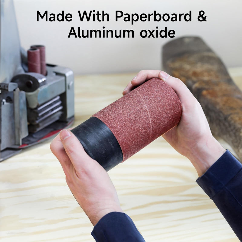 Shineboc 12 pieces 114mm sanding sleeves for eccentric sanding, grit 240, 2 x Ø 13-19-25-38-51-76 mm