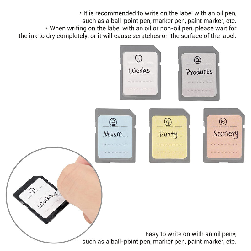 [Australia - AusPower] - (120 Count) Multi-use Label Printable Stick-On Camera Memory Card Labels SD SDHC SDXC XQD CF CFexpress Type-B Card USB Flash Drive Removable Stickers Cards Mark Paper Labeler 120 Labels/Writable Style 