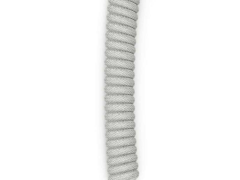 Glorious Coiled Keyboard Cable – USB C Artisan Braided Cables for Mechanical Gaming - Custom (White) White