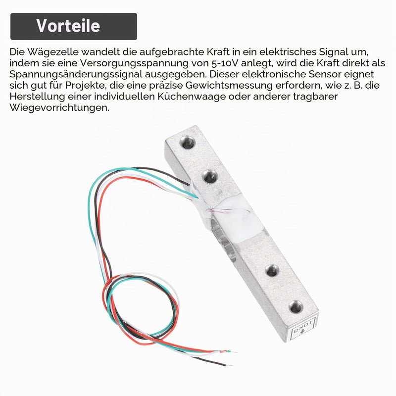 Quartzman HX711 Digital Load Cell 10 kg Module Weighing Sensor Pack of 4 | 24 Bit, Precision A/D, Dual-Channel, for DIY Portable Electronic Kitchen Scale Kit