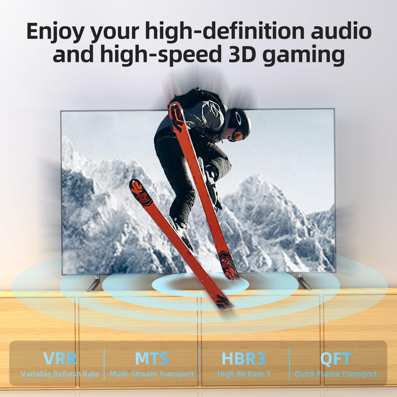 Diyanisly 8K DisplayPort Cable 30FT, DP 1.4 Cable, Support 32.4Gbps 8K@60Hz 4K@120Hz 2K@240Hz, High Refresh Rate Flexible for HDR DSC, FreeSync, G-Sync, Gaming Monitor/Graphics Card PC(Braided, Black) 30 feet