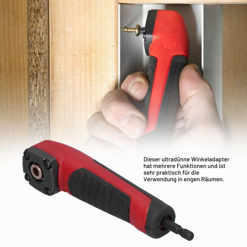 Shockwave Right Angle Adapter, Multifunctional Red 90 Degree Impact Driver Drill Adapter, Right Angle Drill Attachment Adapter
