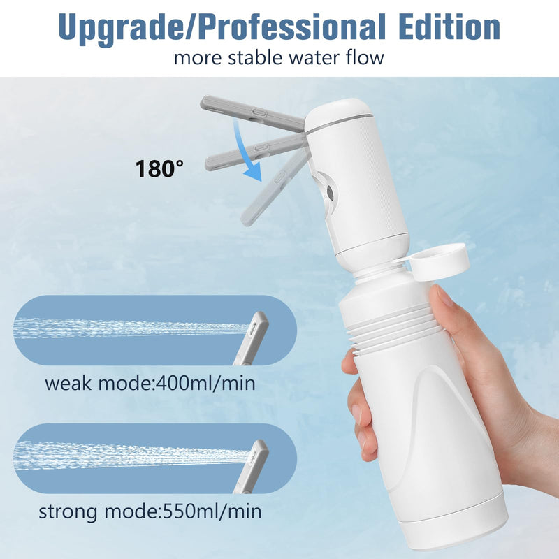 Upgrade SPACEREST Portable Bidet for Travel with 550ml Bottle, No Noise & Waterproof Portable Bidet for Women & Men, Rechargeable Electric Portable Jet Spray, Personal Hygiene & Postpartum Care