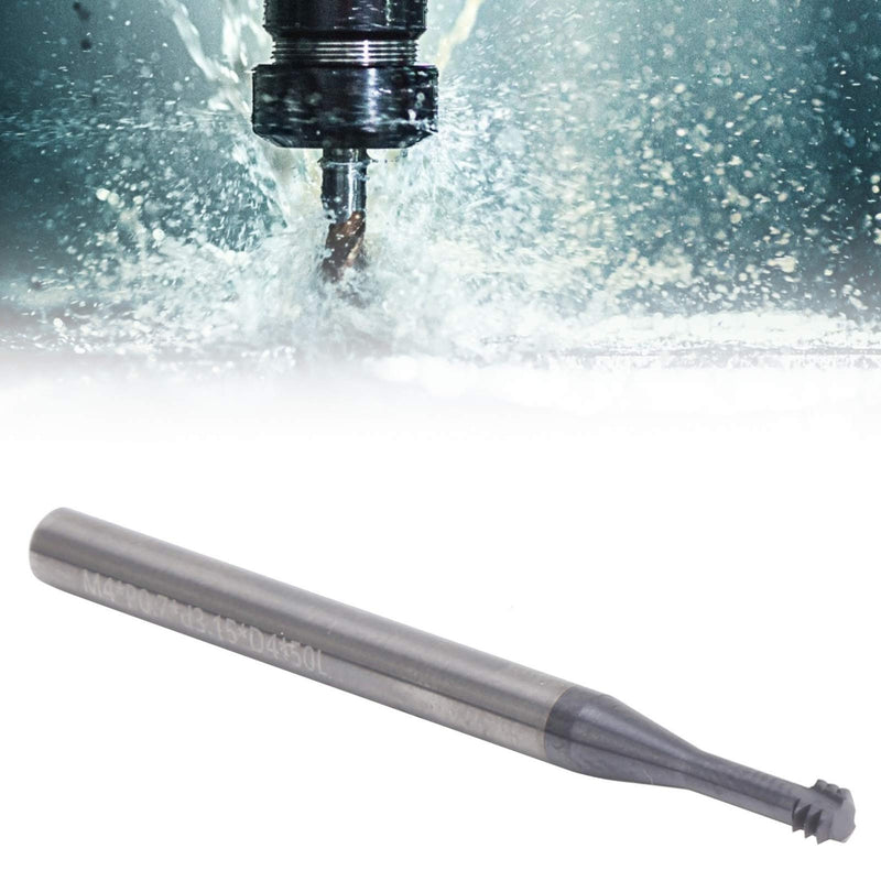 Cutting Cutter, 3-Tooth Metric 60° Tungsten Steel Thread Cutter, M4 x 0.7 x D4 x 50, Can Be Used for Aluminum, Copper, Stainless Steel, Alloy Steel