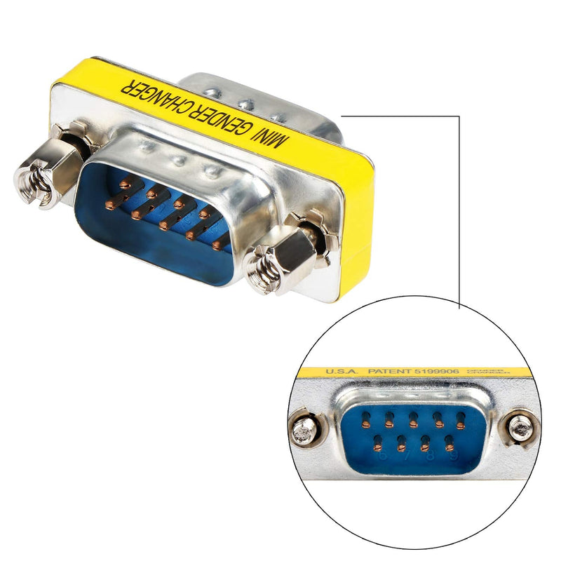 abcGoodefg 9 Pin RS-232 DB9 Male to Male Female to Female Serial Cable Gender Changer Coupler Adapter (20 Pack, DB9 Male to Male Female to Female) 20 PACK