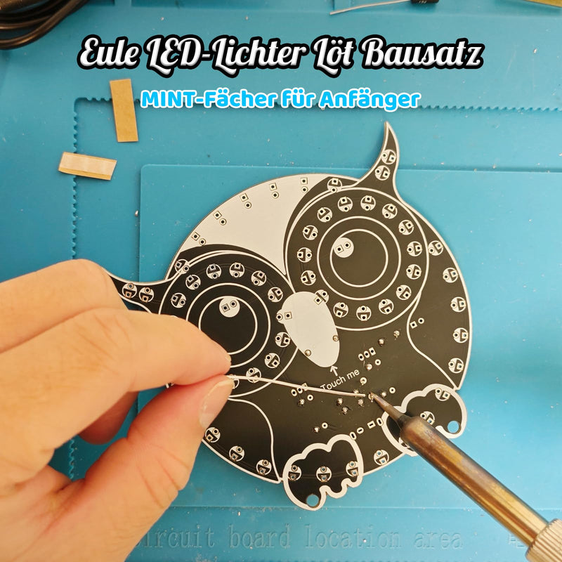 DONGKER Soldering Kit, Owl Shape LED Light Soldering Exercise Kit, DIY Electronic Kits for Beginners, Teaching and Learning Training, DIY Soldering Project LED Lamps Kit with Touch Control, for STEM Fans