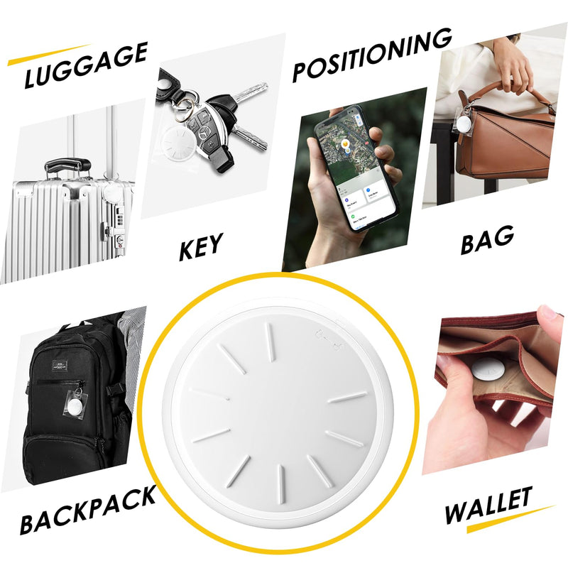 Key Finder 4 Pack, Compatible with Apple Find My (iOS Only), Bluetooth Tracker & Locator for Keys, Luggage, Remotes & More, includes 4 Waterproof Keychains, Long Battery Life, Real-Time Tracking