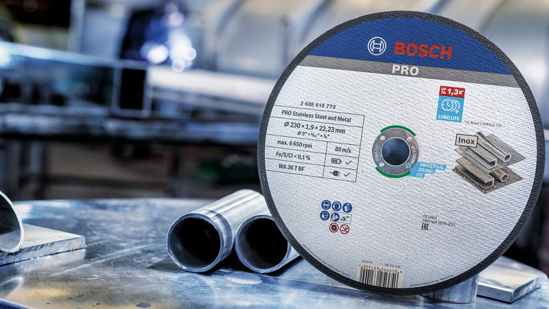 Bosch Professional 1x Standard for Inox Trennscheibe (für Edelstahl, Ø 230 x 1,9 x 22,23 mm, Gerade, Zubehör Winkelschleifer) Diameter 230 x 1.9 x 22.23 mm straight M14