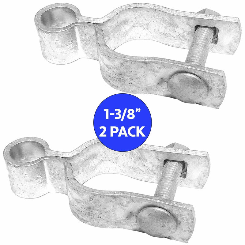 1-3/8" Chain Link Fence Gate Frame Hinge - Use for 1-3/8" Outside Diameter Post/Pipe - Galvanized Chain Link Post Gate Frame Hinge - Nut/Bolt Included for Hinge (2 Pak) 1-3/8" - 2 Pack