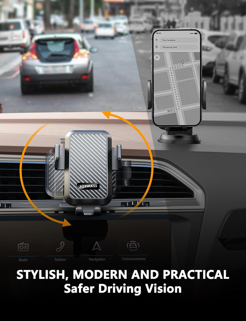 Wireless Car Charger, JOYMASS 15W Fast Charging Auto Clamping Car Charger Cell Phone Holder Mount Vent for iPhone 15 14 13 12 Mini Pro Max 11 XR XS X, Samsung Galaxy S23 Ultra S22 S21+ Note 20, etc BLACK