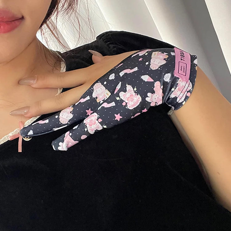 Artist Drawing Glove Art Two Finger Glove Cartoon Print for Drawing Tablet/Pen Display/iPad for Right and Left Hand (Blackpink Glove M)