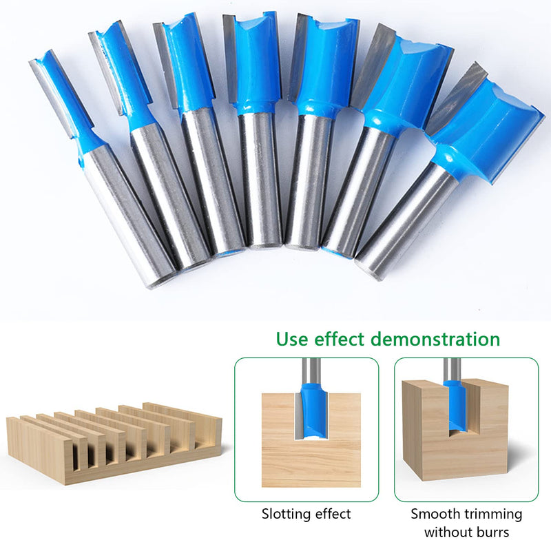 pieces cutter for router 8mm shank, flush cutter cutter set, cutter for router, double flute groove cutter, wood cutter for router, groove cutter 8mm shank, for wood (7) 7