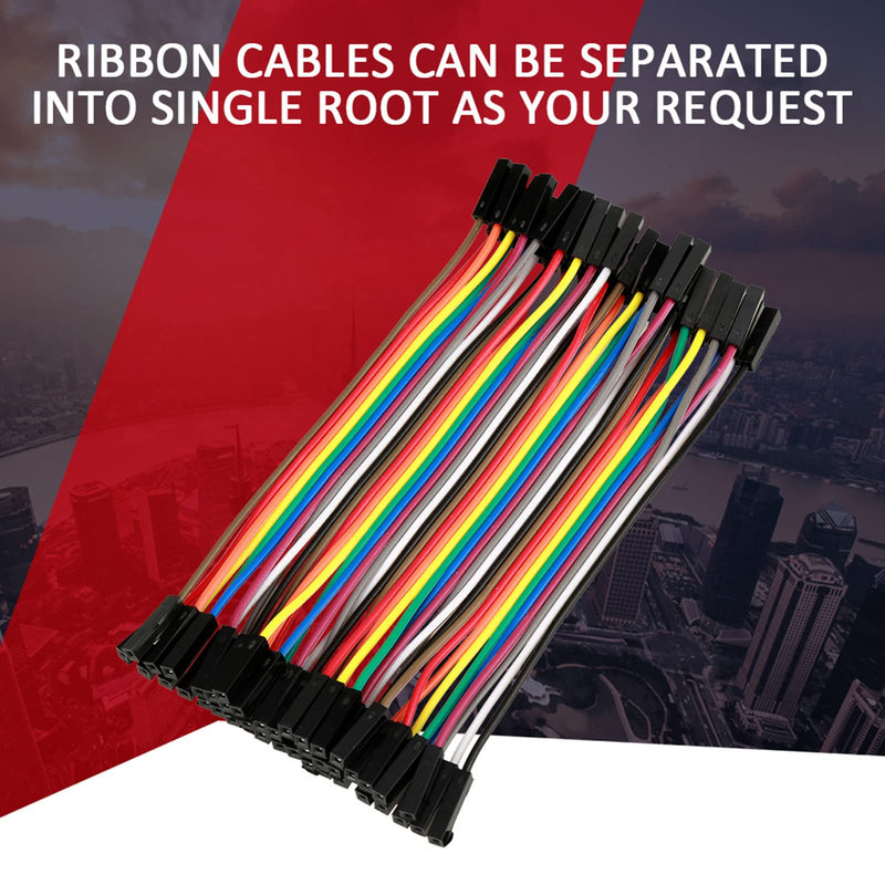 Dupont Wires, 5PCS Wire Colorful 10Cm Jumper Wire Cable F2F Jumper Femmina 5Cm Breadboard Jumper Wires 40 Pin Wire Female to Female Ribbon Cable