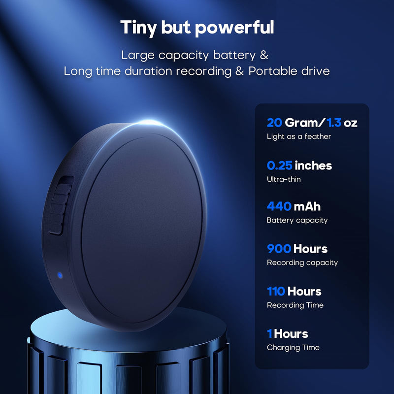 128G (1600 Hour) Magnetic Voice Activated Recorder - Nanezan Recording Device MP3 Records with 70 Hours Battery Time, USB-C Audio Recorder for Work, Lectures, Meetings, Interviews Black-128GB