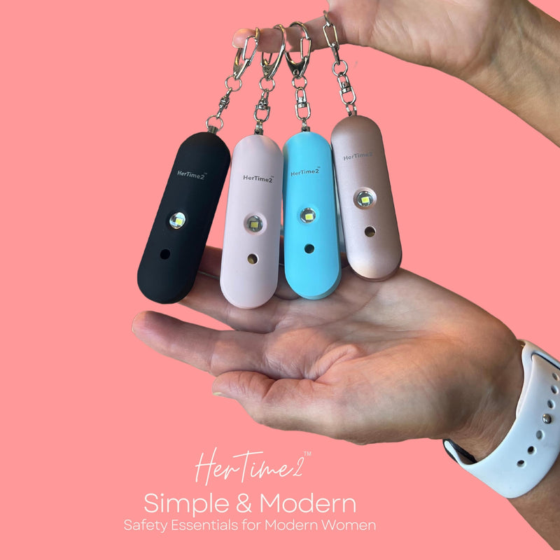 Personal Safety Alarm for Women – Travel Safe and Waterproof Self Defense Alarm for Women by Women – Safety Alarm Keychain for Women – Loud Alarm – Strobe Light – Keychain Alarm (Aqua) Aqua