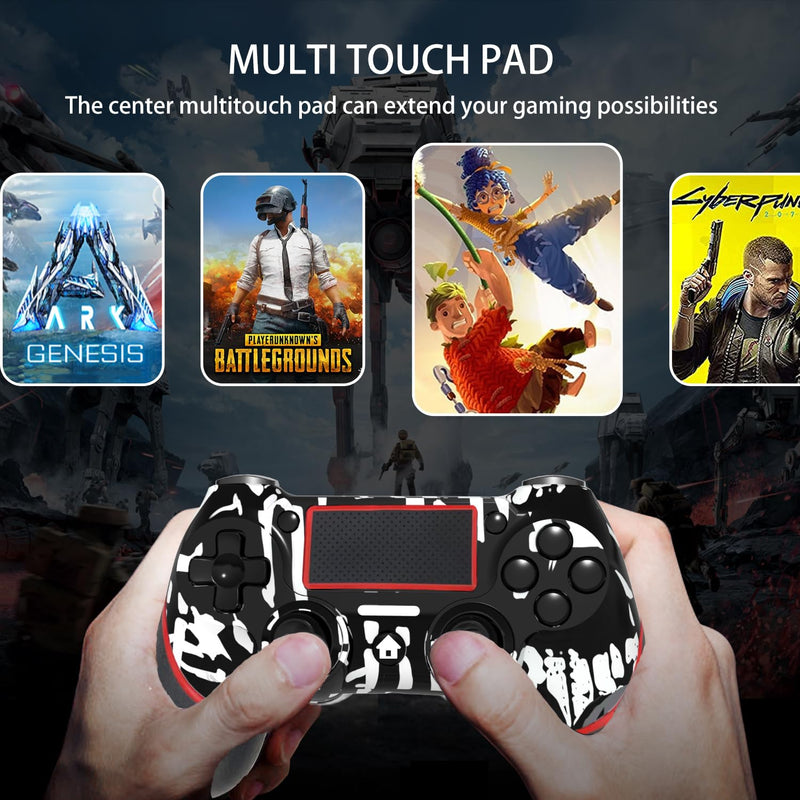 SZDILONG 【Upgraded Wireless Controller for Ps4 Gamepad Compatible with Ps4/Pro/Slim/Windows PC,Joystick for PS4 with Touchpad/Stereo Headphone Jack/Six-axis Motion Control/Charging Cable (SKULL) SKULL
