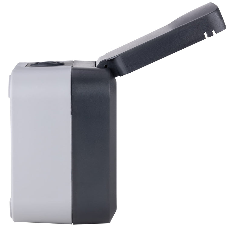 REV - AquaStorm, 1-way socket, wet room, IP55 two-pole, surface-mounted, 230V, 16A, anthracite 1-way socket sockets