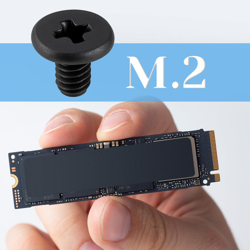 50 PCS M.2 SSD Mounting Screws Kit, PCIE Nvme M2 X 3 MM Replacement Phillips Flat Head Screw M.2 SSD Mountings Screws with Screwdriver, M2Screw for Laptop Nvme SSD-Mounting, Black