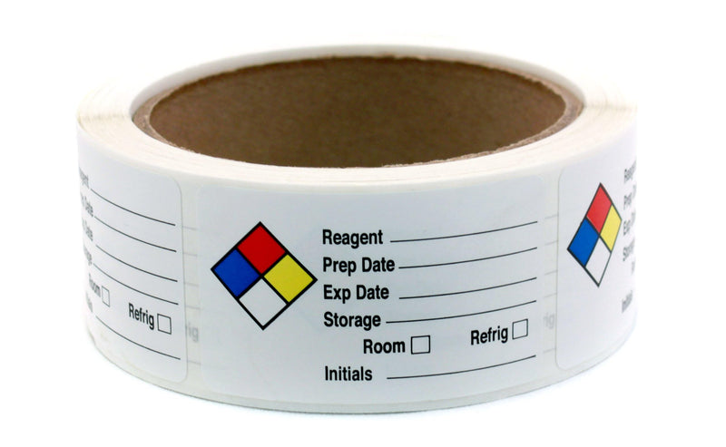 ChromaLabel HMIG Safety Labels: Reagent Write-in, 1.5 x 2.5, 250/ROLL