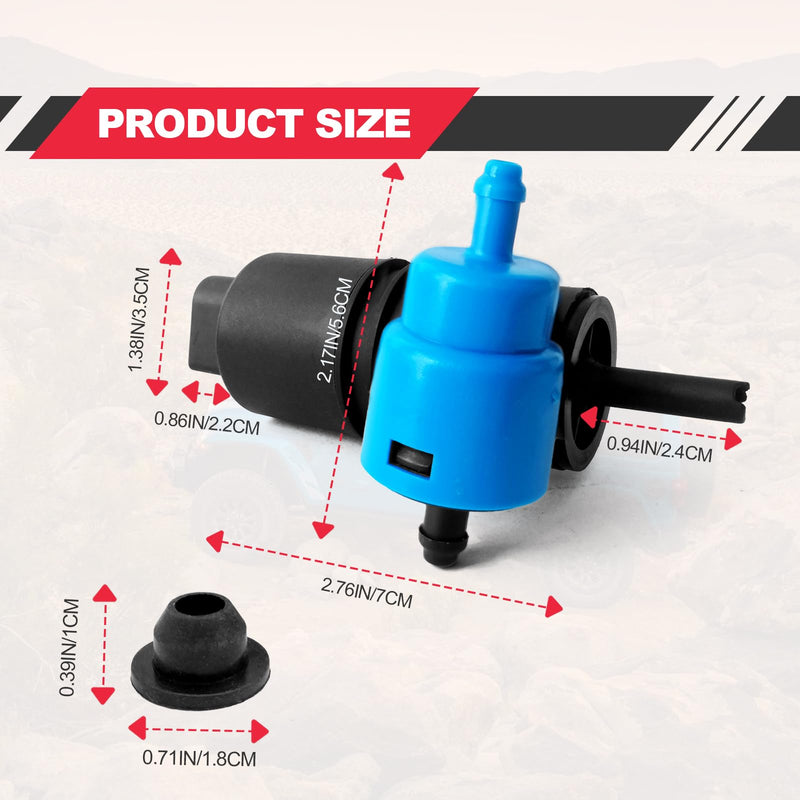 Windshield Washer Pump, Compatible with Jeep Dodge Chrysler Volkswagen Audi BMW Chevrolet Ford, Washer Fluid Pump with Grommet