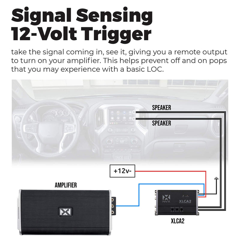 NVX XLCA2 X-Series 2-Channel Line Out Converter Digital Bass Enhancer with xBOOST and Remote Level Control 2-Channel with xBOOST