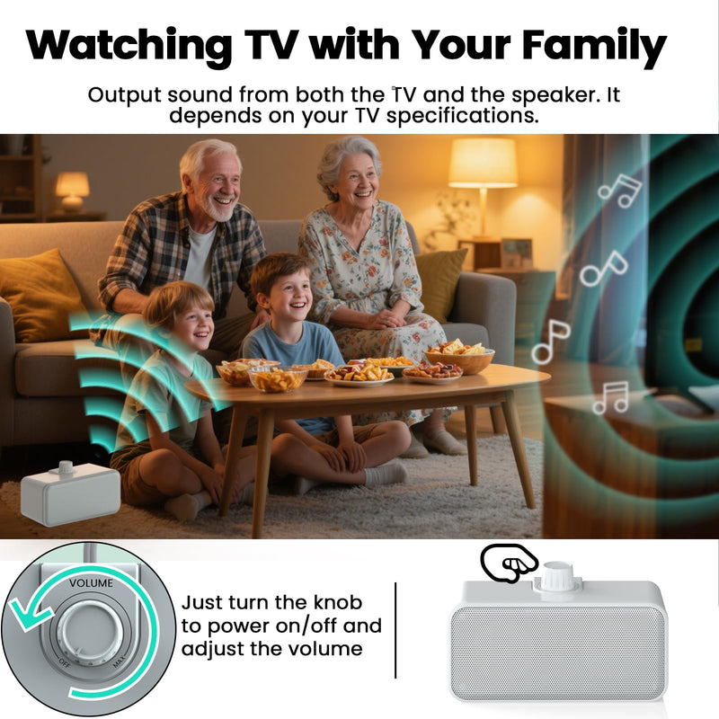 ANSTEN Wired Speakers for TV No Delay, Clear Voice TV Speakers Wired with 5M Long Cord, Personal Speaker with Headphone Jack, Easy Operation, TV Speakers for Hard of Hearing and Seniors