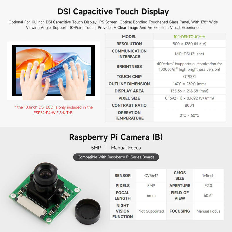 Waveshare ESP32-P4-WIFI6 High-Performance Development Board, Based On ESP32-P4 and ESP32-C6, Supports Wi-Fi 6 and Bluetooth 5/BLE, Board Only