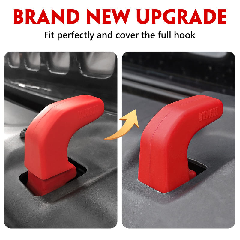 Factory Bumper Tow Hook Covers (Upgrade) for Jeep Wrangler JK JL Gladiator TJ, Red Tow Hook Protector Jeep Wrangler Accessories 2007-2022