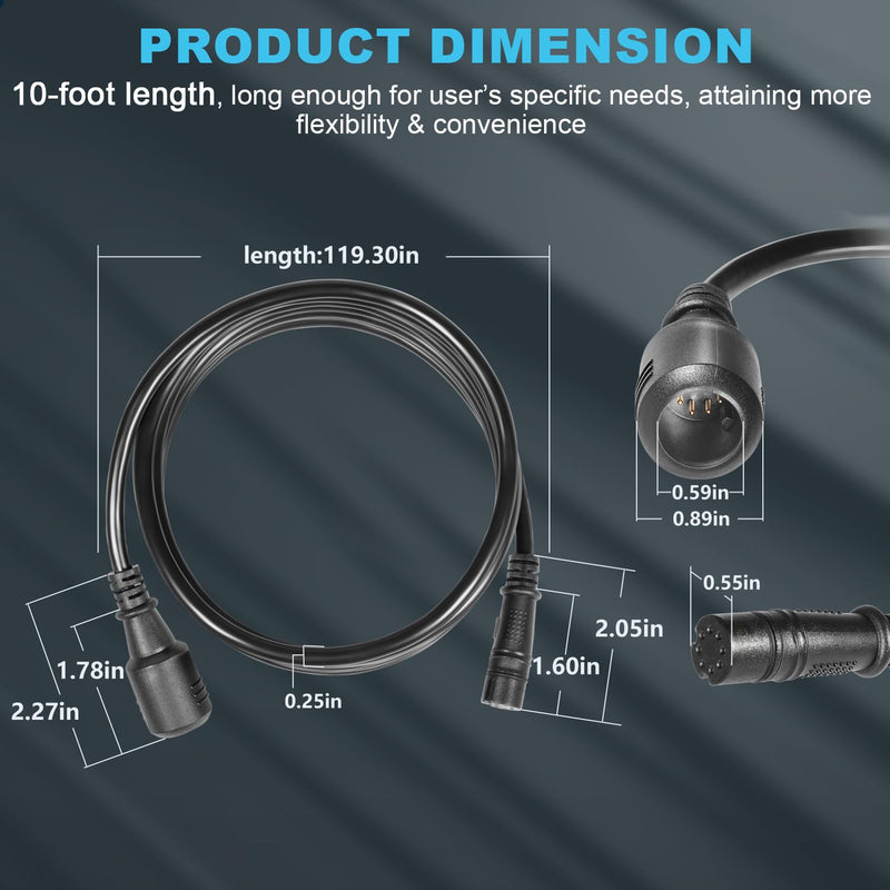 Bonbo 000-14414-001 Extension Cable 10' for Lowrance TripleShot/SplitShot Transducers and Hook2 Series Fishfinder, 10FT Transducer Extension Cable