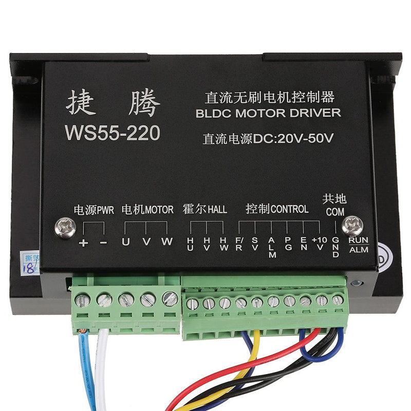 Phase BLDC Motor Driver with Cable WS55-220 DC 48V 500W CNC Brushless Spindle Stepper Motor Driver for Small Devices