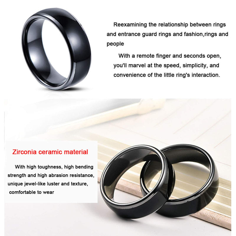 T5577 or UID chip RFID Black Ceramics Smart Finger rewrite Ring 125KHZ/13.56MHZ Wear for Men or Women(UID 13.56MHZ-18MM) UID 13.56MHZ-18MM