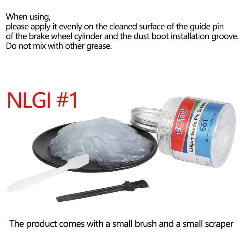 FOTU 661 Brake Caliper Guide Pin Grease,Grasa para Frenos Y Caliper De Carro,Automotive Brake Parts Cleaner Grease/Lubricant (4 Oz x 1-Pack)