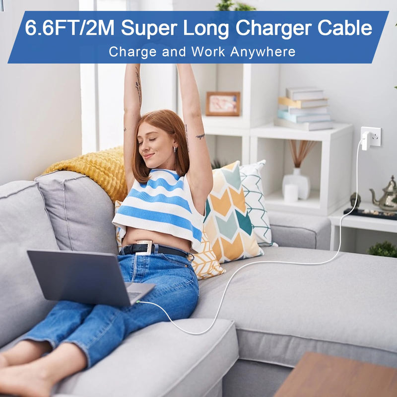 140W USB-c Power Adapter Mac Book Charger for Mac Book Pro 14 16 inch 2021 2023 M1 M2, Mac Book Air 13 15 inch M2 M3 2022 2023 2024, 6.6 FT Braided Magnetic USB-c to Mag 3 Cable LED Indicator 140W-2