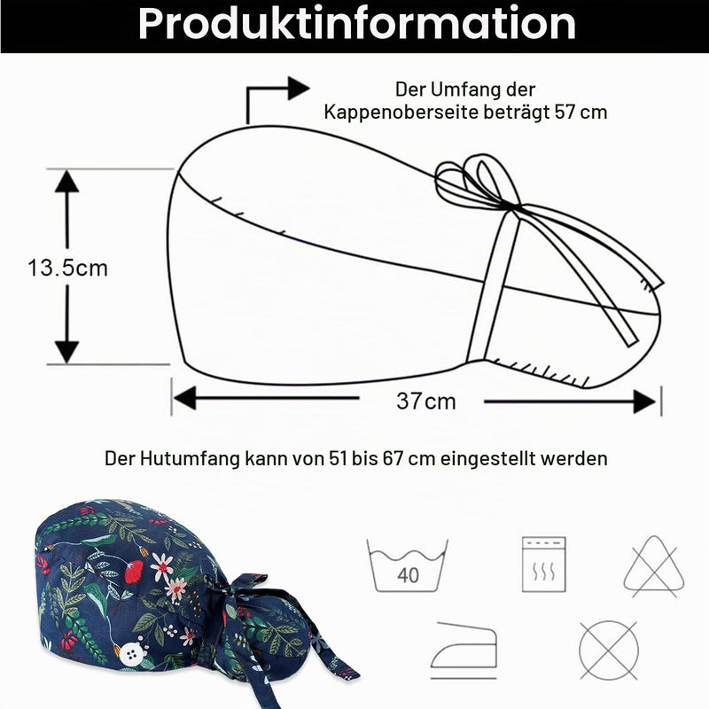 Surgical Caps, Women's Long Hair, Surgical Caps, Fabric Nurse Cap Accessories for Doctors, Doctor Headwear, Cover for Medical Procedures, Suitable for Long Hair (Flower) Multicolored18