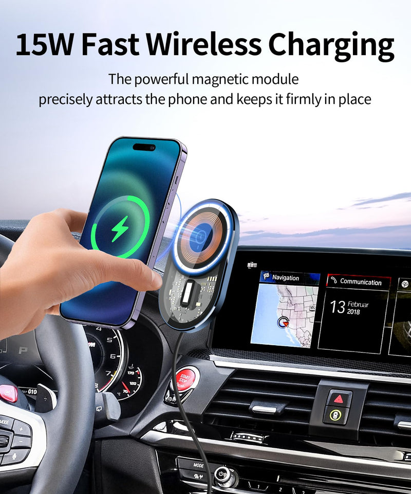 Wireless Charging car Phone Holder for BMW X3 2018-2021/BMW X4 2019-2021 Accessories 10.25/10.3-inch Screen Fixed Clip,360° Rotation car Phone Mount Compatible with MagSafe 10.25/10.3-inch for 2018-2021 X3/ 2019-2023 X4
