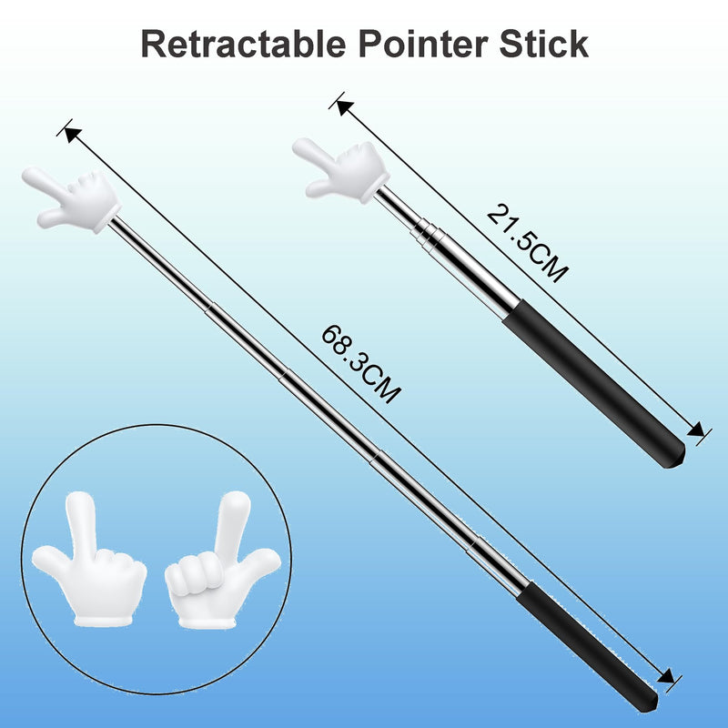 Telescopic Teacher Pointer, Extendable Handheld Pointer Finger Pointer Stick, Mini Classroom Pointer for Elementary School Kindergarten Teacher