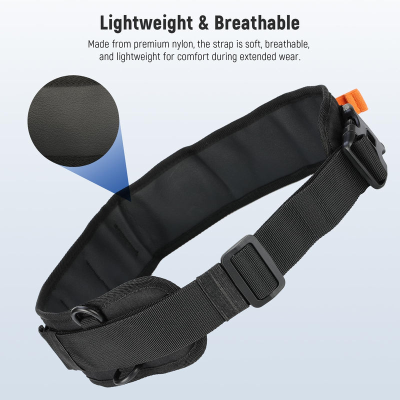 NEEWER Multi Function Utility Camera Waist Belt, Camera Strap for Photographers, Adjustable Breathable Waistband with D Rings for DSLR Bag Lens Pouch Tripod Flash Photography Accessories, CA151 Black