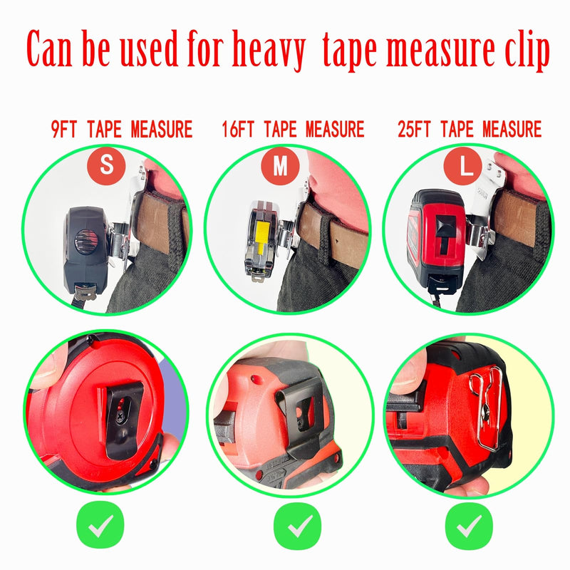 Tape Measure Holder for Belt, Leather Tape Tool Measure Holster, Occidental Leather Measure Belt Clip Tape Hoster-Silver