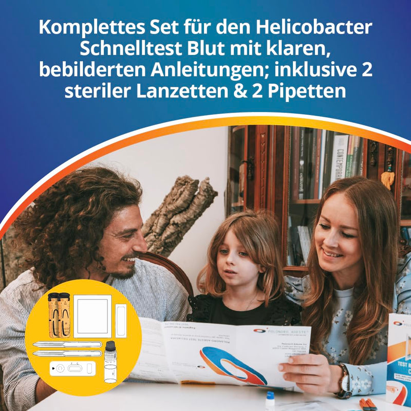 ADESTE Helicobacter Pylori Test Blood | Helicobacter Test | 10 Minutes | Helicobacter Pylori Blood Test | Detects Antibodies in Blood | 93% Accuracy | CE Certified | Easy to Use
