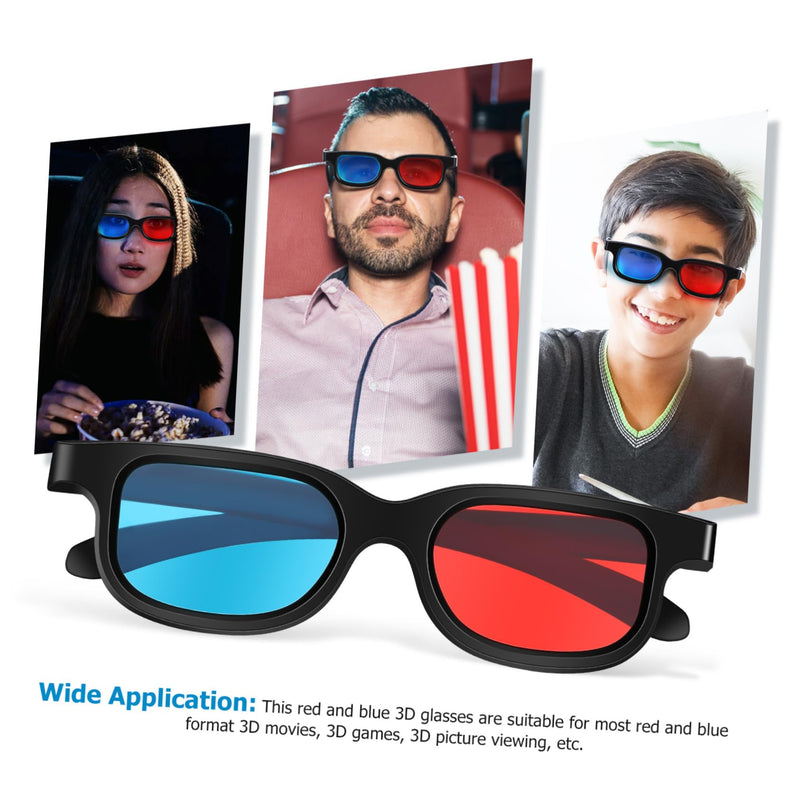 jojofuny 10 Pcs Red Lenses 3D Glasses for Home Theater Anaglyph Compatible with Tvs Computers Projectors